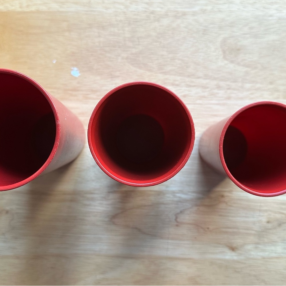 Set of 3 Vintage Burgundy Nesting Tupperware Tumbler/Cups - Picture 2 of 5